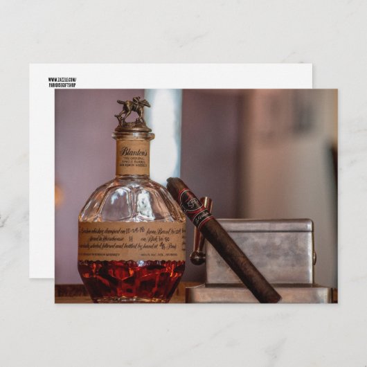BOURBON & CIGAR Postcard Briefkaart (Voorkant / Achterkant)