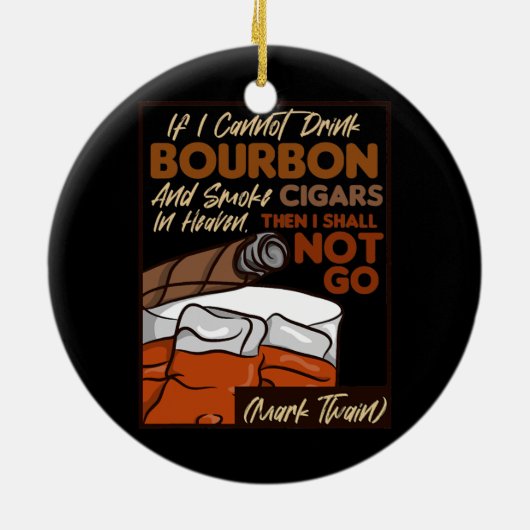 Bourbon en Cigars Bourbon Lover Keramisch Ornament (Achterkant)