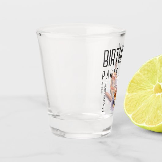 Bourbon en sigaar verjaardagsfeestje shot glas (Links)