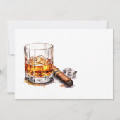 Bourbon en sigaar vrijgezellenfeest kaart (Achterkant)