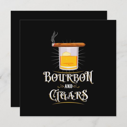 Bourbon en sigaren kaart (Voorkant / Achterkant)