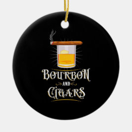 Bourbon en sigaren keramisch ornament