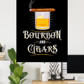 Bourbon en sigaren poster (Thuiskantoor)