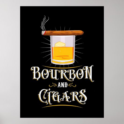 Bourbon en sigaren poster (Voorkant)