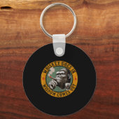 Bourbon Goes In Wisdom komt uit aap Whiskey Sleutelhanger (Voorkant)