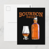 Bourbon Helps Funny Alcohol Drink Briefkaart (Voorkant / Achterkant)
