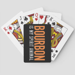 Bourbon Is Mijn Spirituele Dier Vintage Amerikaans Pokerkaarten
