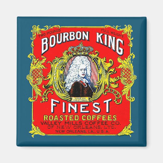 Bourbon King Finest Roasted Coffies Magneet (Voorkant)