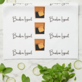Bourbon Legend en glaasjes op white Kitchen Towel Theedoek (Gevouwen)