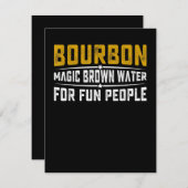 Bourbon Magic Brown Water Fun People - Whiskey Bedankkaart (Voorkant / Achterkant)