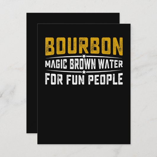Bourbon Magic Brown Water Fun People - Whiskey Bedankkaart (Voorkant / Achterkant)