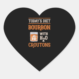 Bourbon met watergroepen vandaag hart sticker