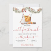 Bourbon Old Fashioned kerstfeestelijkheidspartij Kaart (Voorkant)