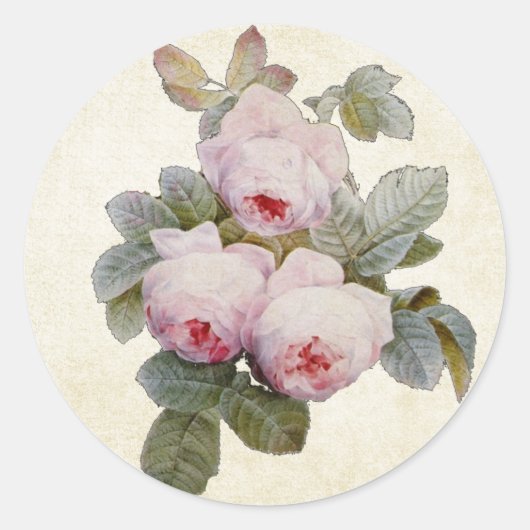 Bourbon Rozen envelopzegel Ronde Sticker (Voorkant)