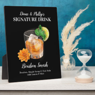 Bourbon Smash Cocktail Bar Signature Drink Sign Fotoplaat