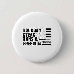 Bourbon Steak Pistolen en Freedom USA Flag Whiskey Ronde Button 5,7 Cm