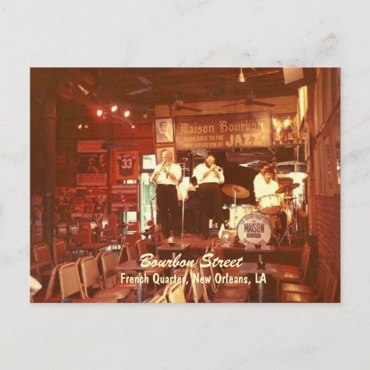 Bourbon Street Jazz New Orleans, Carte postale (Devant)
