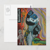 Bourbon Street Mardi Gras Art Briefkaart (Voorkant / Achterkant)