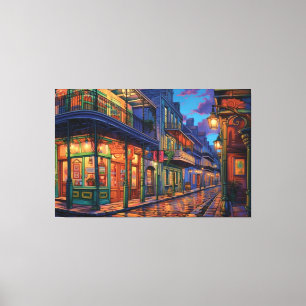 Bourbon Street, New Orleans, Louisiana, kunst Canvas Afdruk