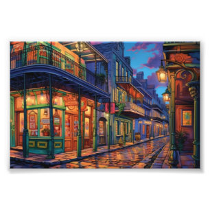 Bourbon Street, New Orleans, Louisiana, kunst Foto Afdruk