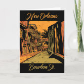 Bourbon Street New Orleans Souvenir Louisiana Mard Kaart (Voorkant)