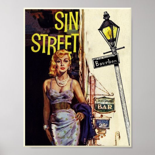 Bourbon Street, New Orleans travel poster (Devant)
