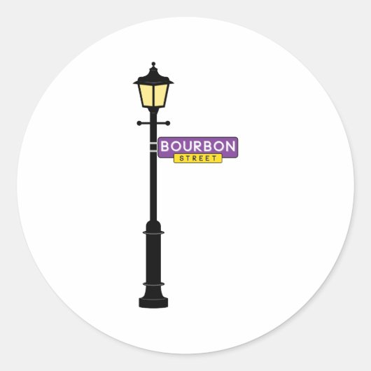 Bourbon Street Ronde Sticker (Voorkant)
