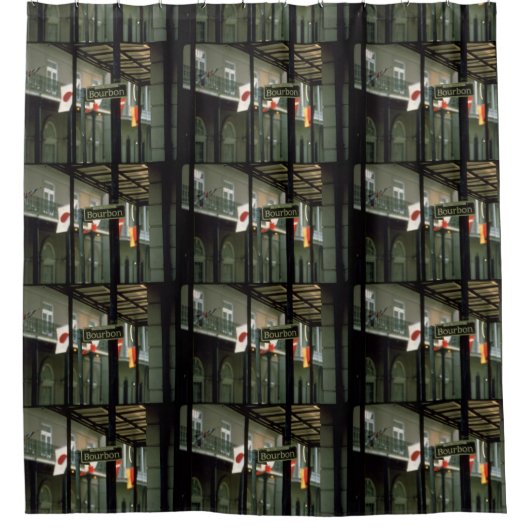 Bourbon Street Sign in New Orleans Douchegordijn (Voorkant)