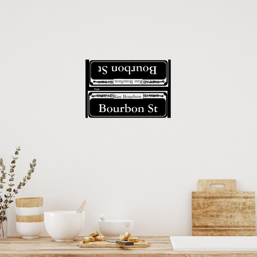 Bourbon Street Sign, Vold Sjabloon Poster (Keuken)