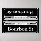 Bourbon Street Sign, Vold Sjabloon Poster (Voorkant)