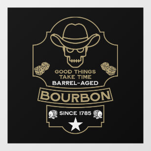 Bourbon Whiskey Art Raamsticker