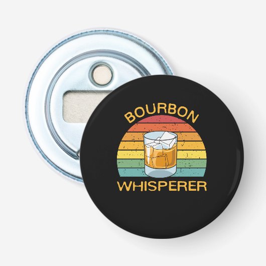 Bourbon Whisperer Whiskey Bourbon Drink Gift Button Flesopener (Voorkant)