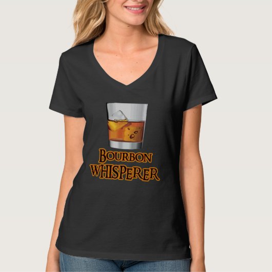 Bourbon Whisperer Whiskey Themed Drinking T-shirt (Voorkant)