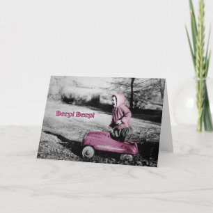 Bourcez ! Carte de bip - Tu vas fille ! -Rose