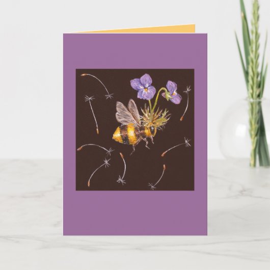 bourdon avec violets casquette sur carte (Devant)