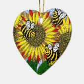 Bourdons et ornement de tournesols (Gauche)