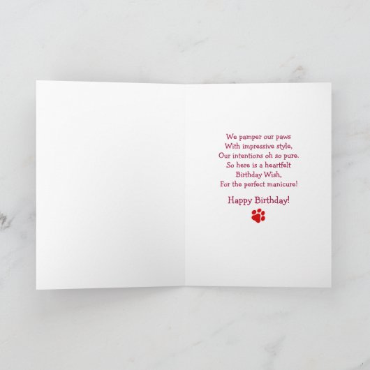 Bourgeon de manucure d'anniversaire et carte pour (Intérieur)