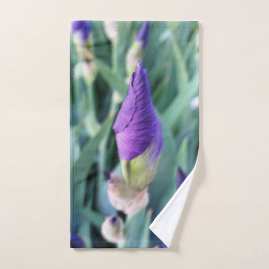 bourgeon d'iris pourpre (Serviette à main)