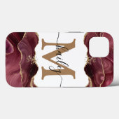 Bourgoglitter marmer Hoesje-Mate iPhone case (Achterkant (horizontaal))