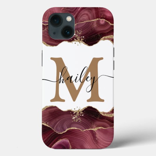 Bourgoglitter marmer Hoesje-Mate iPhone case (Achterkant)