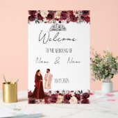 Bourgogne acryl bruiloft teken bord (Huwelijk)