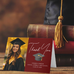 Bourgogne Afstuderen Foto Chic Custom Afstuderen Bedankkaart
