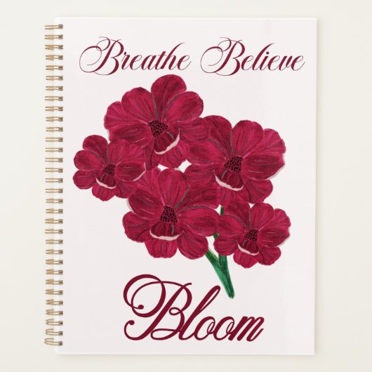  Bourgogne Anemone Bloemen - Adem, Geloof Planner (Voorkant)