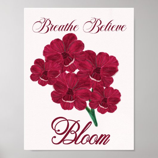 Bourgogne Anemone Bloemen - Adem, Geloof Poster (Voorkant)