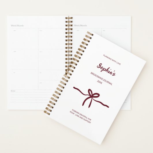 Bourgogne Arc Demoiselle d'Honneur Écriture Modern (Devant avec enveloppe)