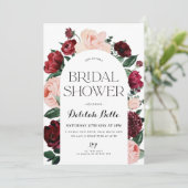 Bourgogne Arch Floral Bridal Show Invitation (Debout devant)