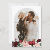 Bourgogne Arch Floral Bridal Show Invitation (Dos)