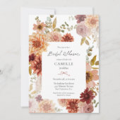 Bourgogne Automne Floral Bridal Show Invitation (Devant)