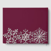 Bourgogne avec Snowflakes Mariage Livre d'or (Verso)