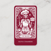 Bourgogne Baker Tarot Skeleton Pastry Chef Visitekaartje (Voorkant)